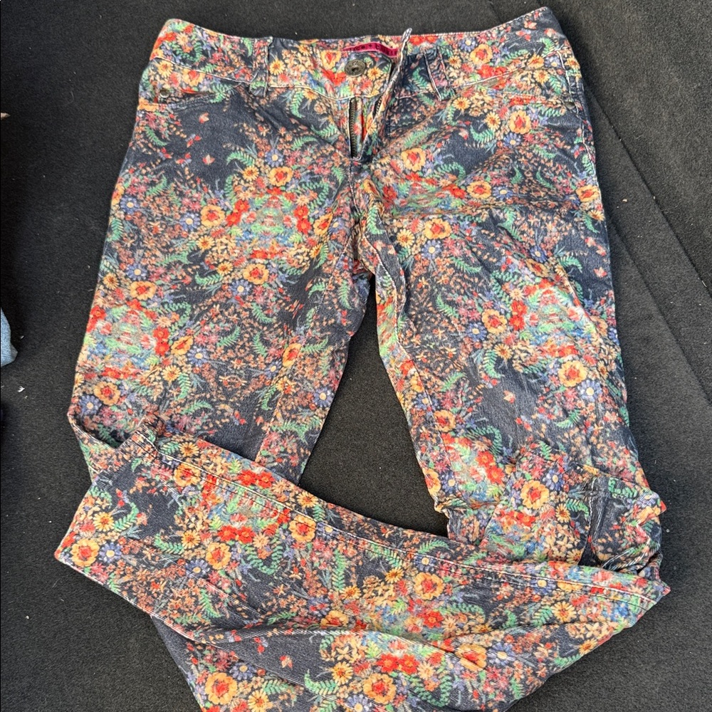 Alice + Olivia Multicolor Floral Skinny Jeans